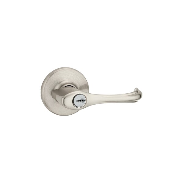 Kwikset Dorian Satin Nickel Entry Door Knob 1-3/4 in.